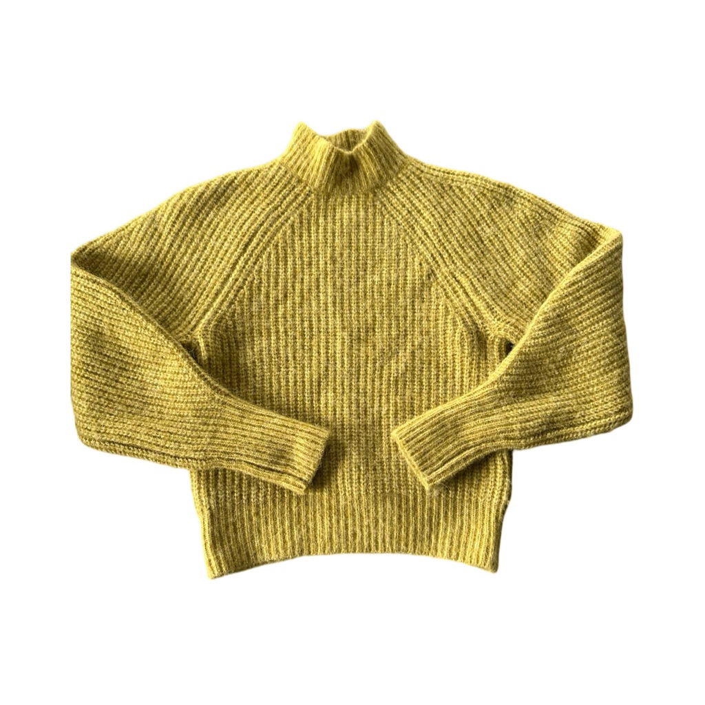 H&M Rib-Knit Wool-Blend Turtleneck Sweater - Yellow-Beige